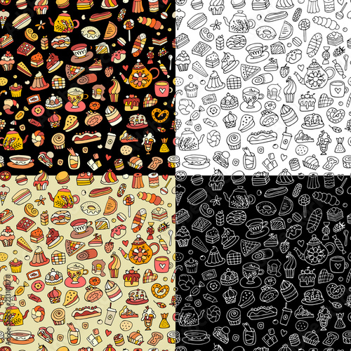 Cakes and sweets, seamless pattern for your design