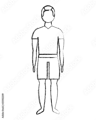 male figure character in short swimsuit