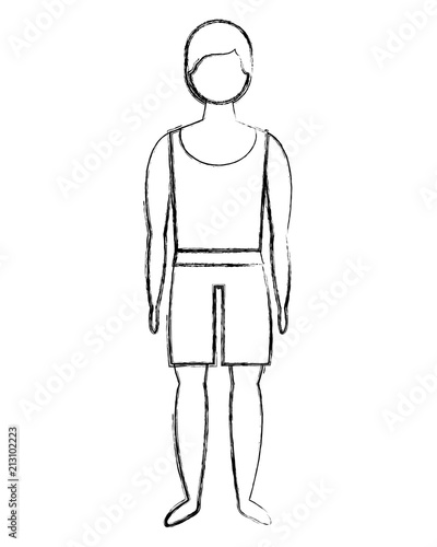 male figure character in short swimsuit