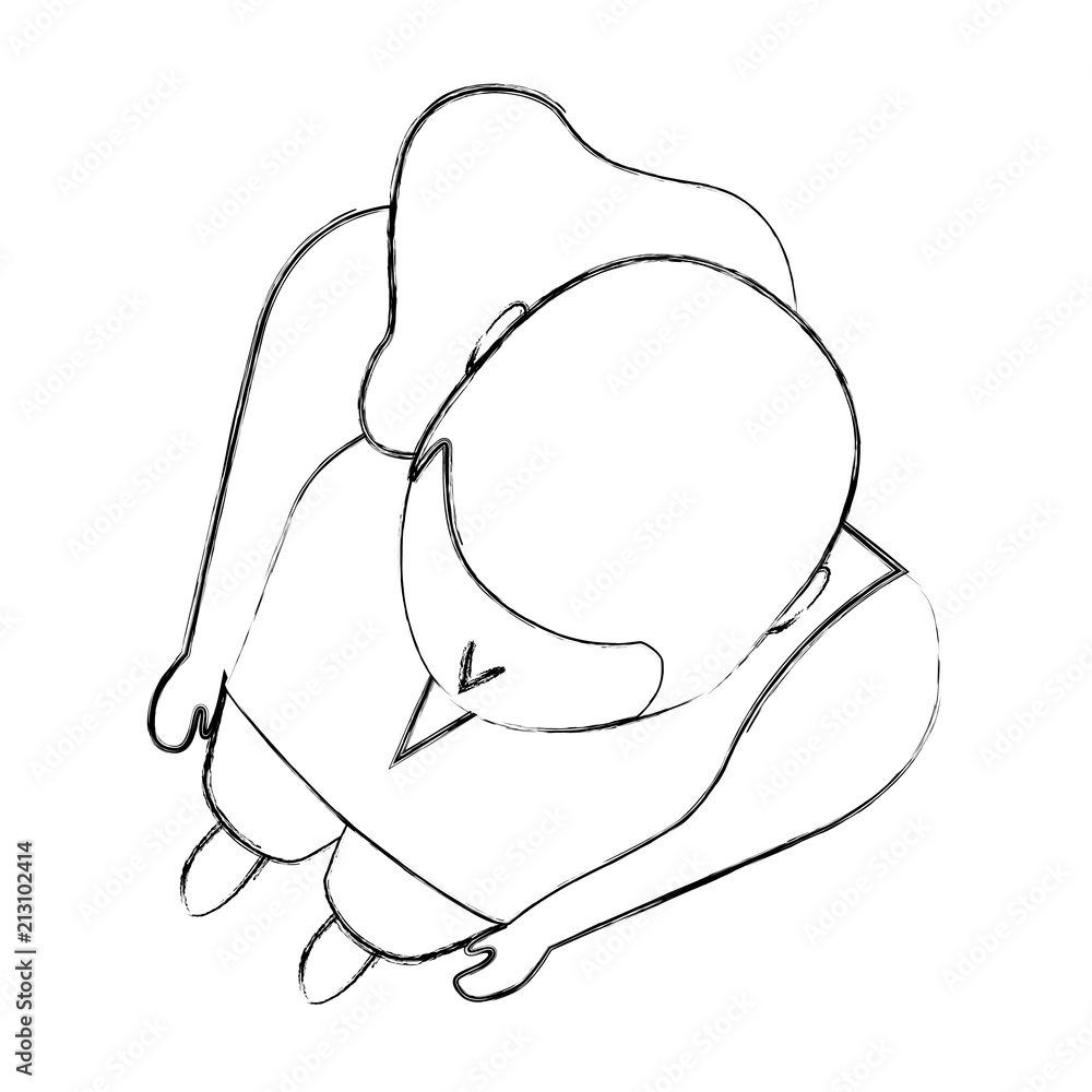top view woman in swimsuit character top view woman in swimsuit character