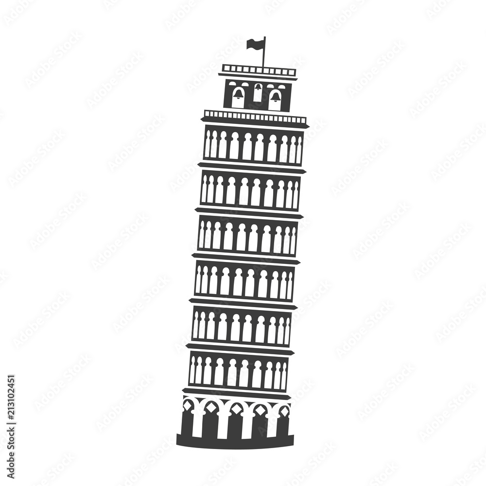 Fototapeta Vector icon of the Tower of Pisa