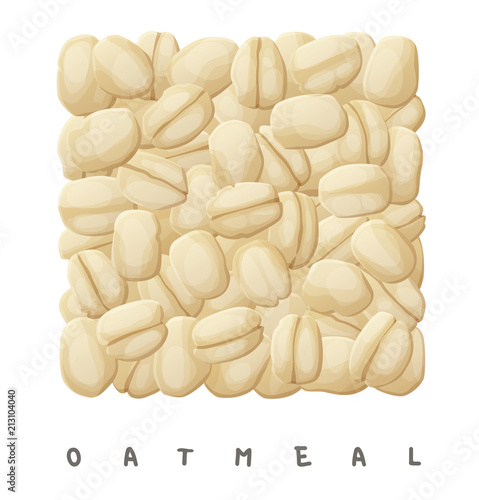 Oatmeal square icon. Cartoon vector illustration isolated on white background