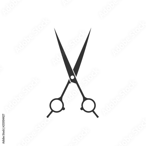 Scissors icon. Vector illustration, flat design.