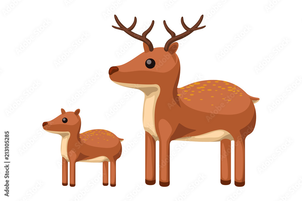 cartoon two deers