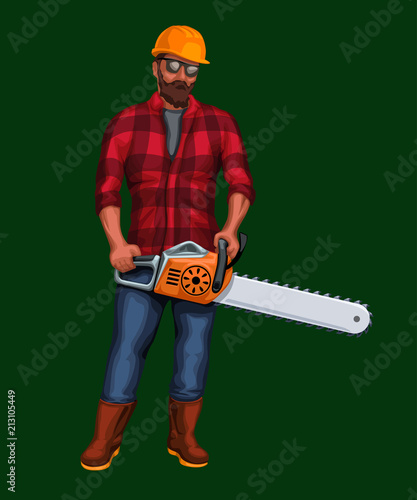 lumberjack with chainsaw