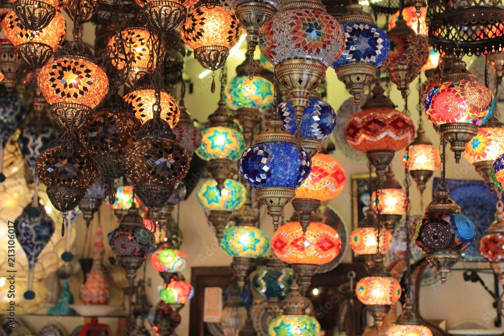 Multicolored traditional lamps in Istanbul Multicolored traditional lamps in Istanbul