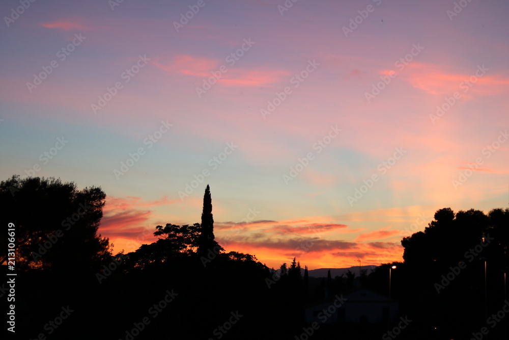 Obraz premium Spectacular clouds of colors at sunset