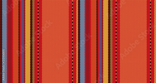 Blanket stripes seamless vector pattern. Background for Cinco de Mayo party decor or ethnic mexican fabric pattern with colorful stripes. Serape gesign