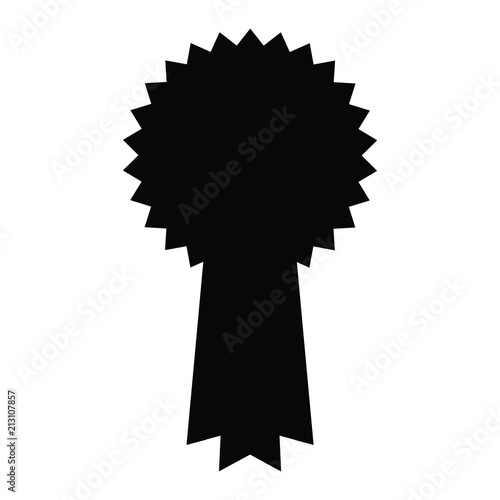 A black and white silhouette of a rosette