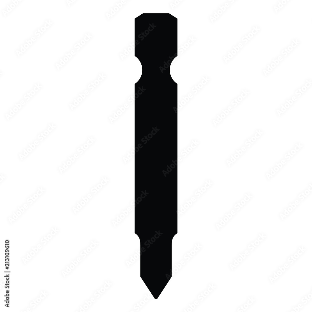 A black and white silhouette of a screwdriver bit A black and white silhouette of a screwdriver bit
