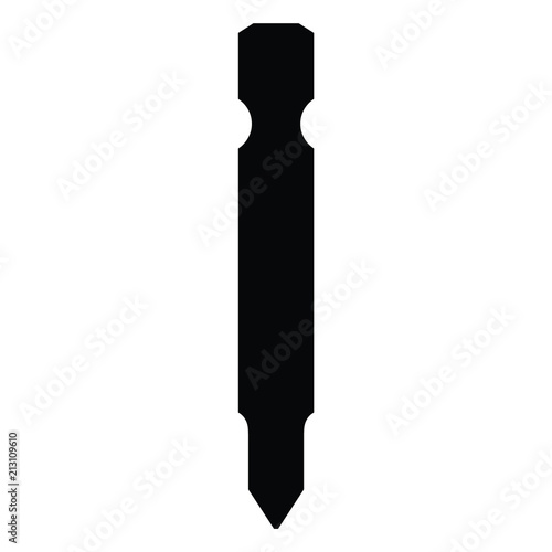 A black and white silhouette of a screwdriver bit