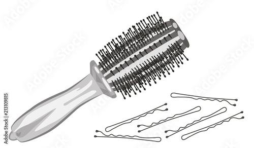 Brush and hairpins Hair care