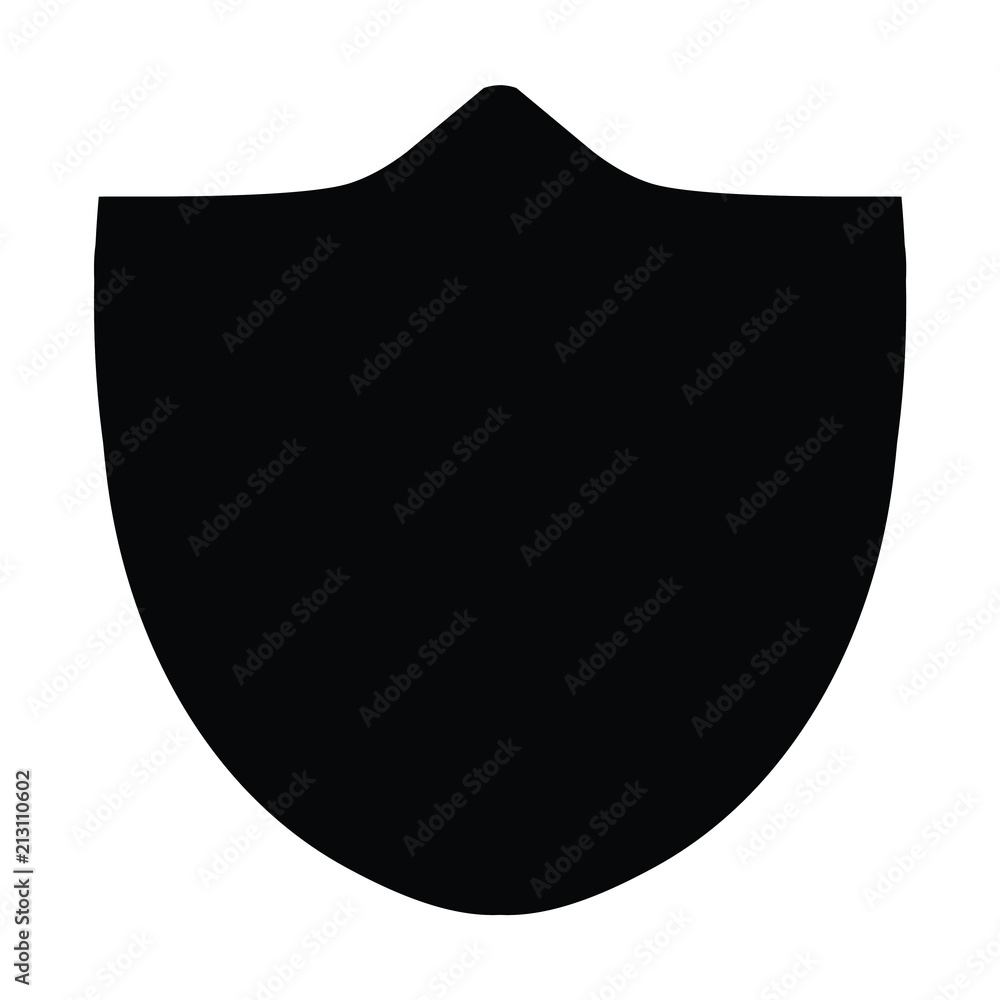A black and white silhouette of a three tipped shield A black and white silhouette of a three tipped shield