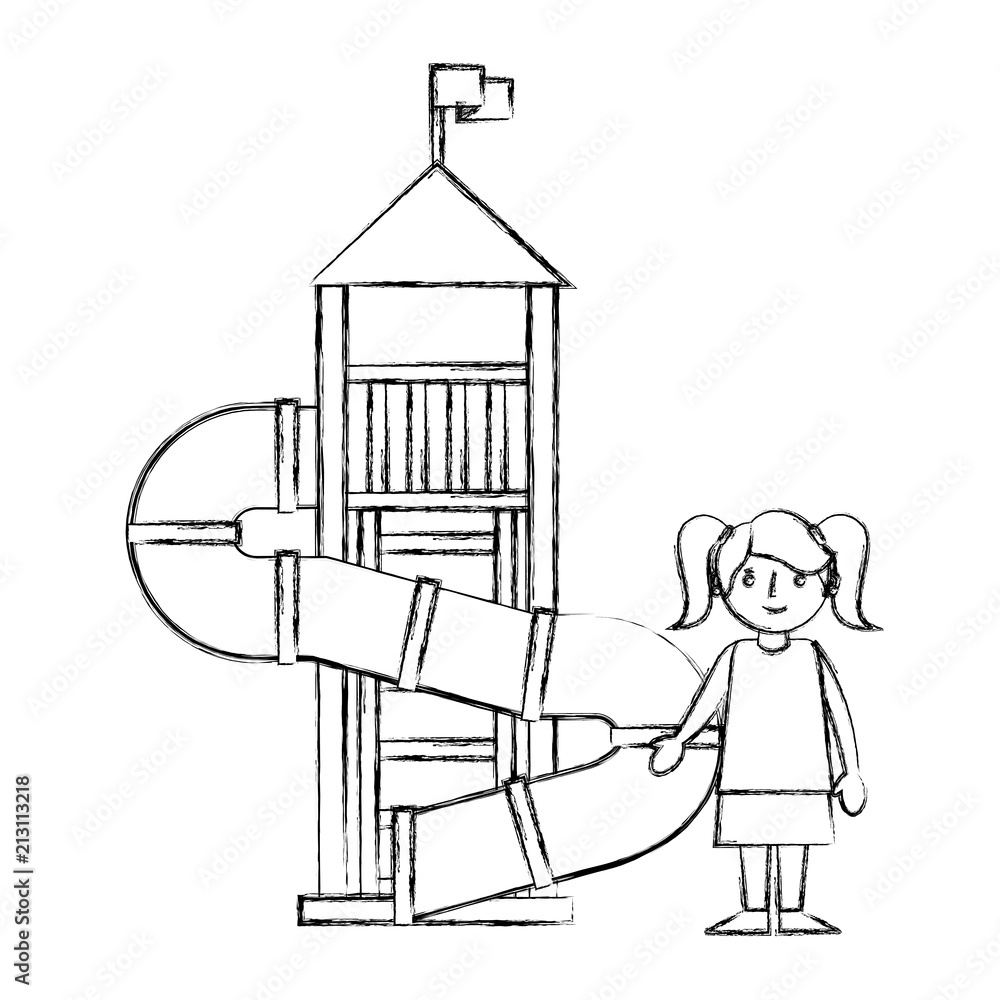 cute little girl in the playground cute little girl in the playground