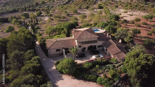 Aerial: Luxury house in Mallorca, Spain
