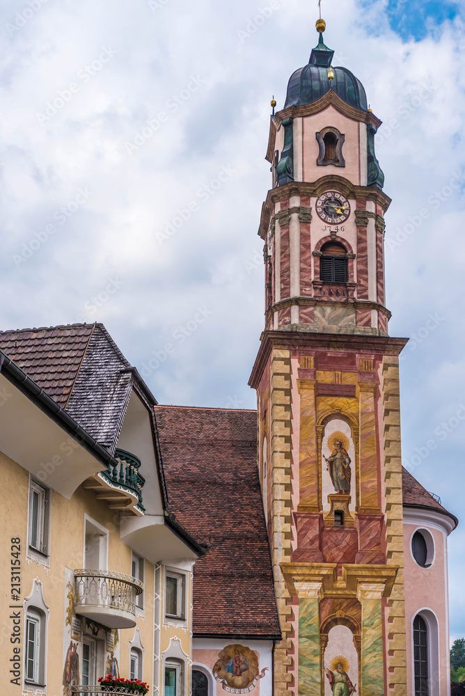 Kirchturm St. Peter und Paul, Mittenwald, Bayern