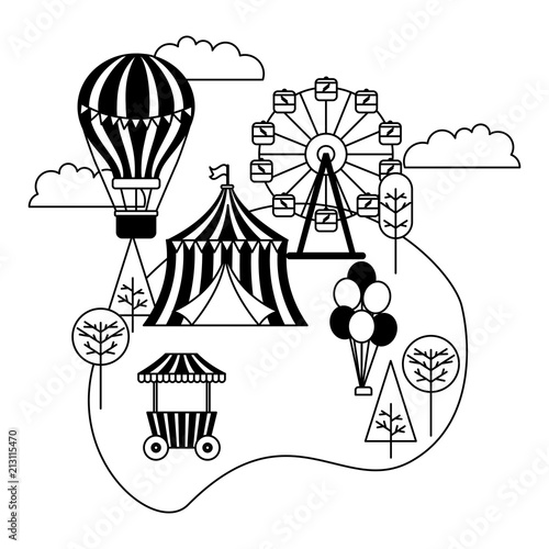 amusement park isolated icon