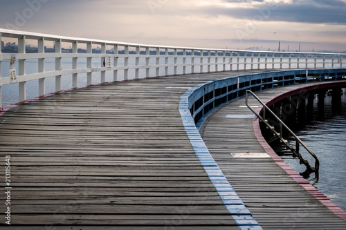 Curved jetty at Eastern Beach, Geelong, Victoria