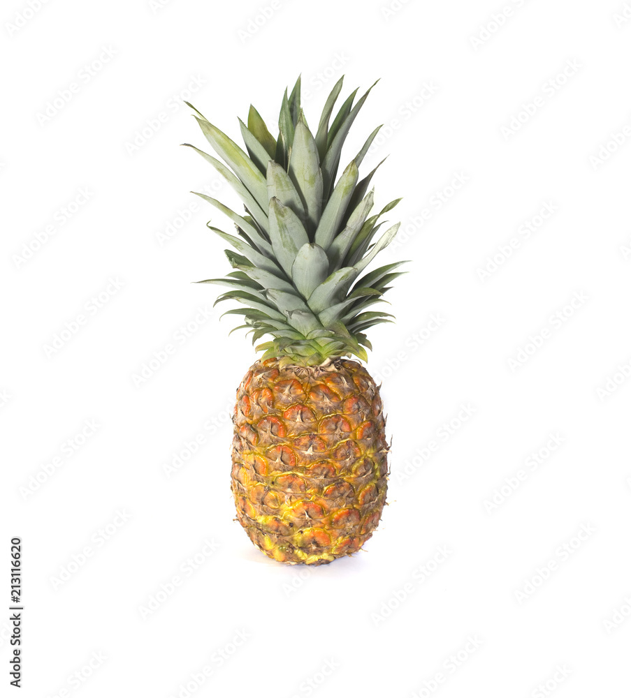 Non perfect pineapple isolated on white Non perfect pineapple isolated on white