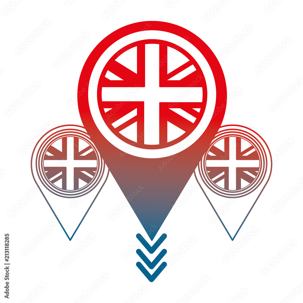 united kingdom flag in pointers map location united kingdom flag in pointers map location