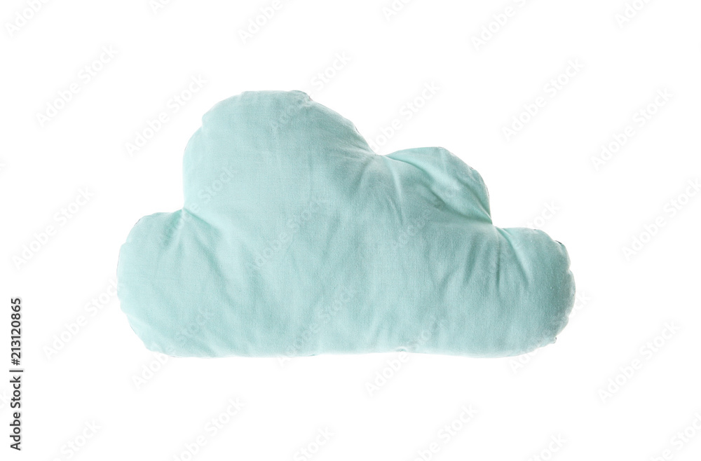 Fototapeta premium Cloud shaped decorative pillow on white background