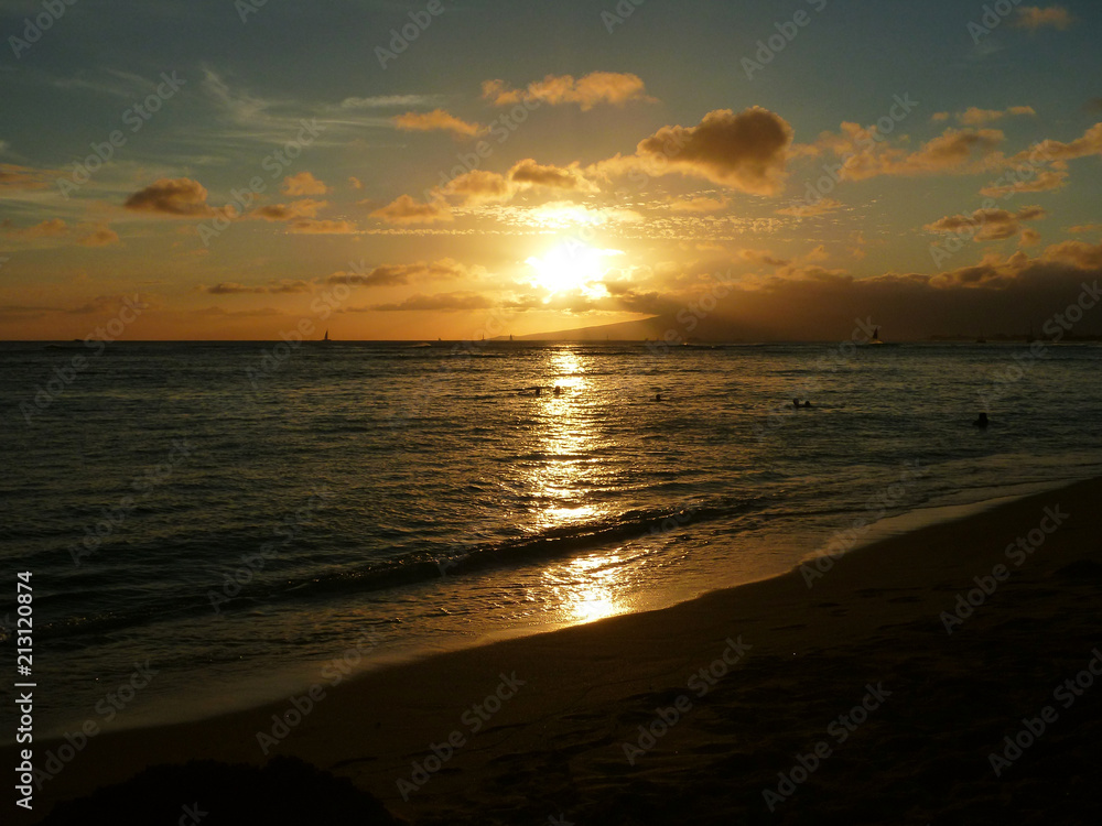 dramatic Sunset on San Souci Beach