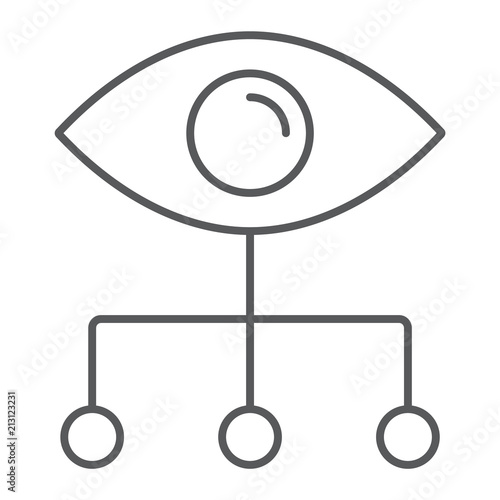 Data Visualization thin line icon, data and analytics, eye sign, vector graphics, a linear pattern on a white background, eps 10. photo
