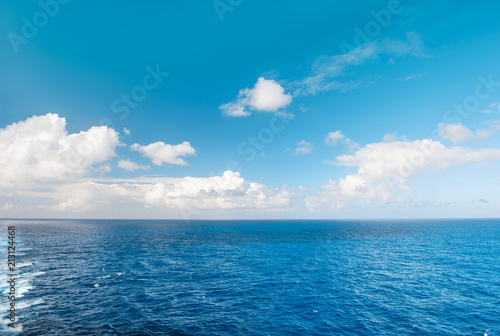 Sea water blue sky white clouds Nature landscape