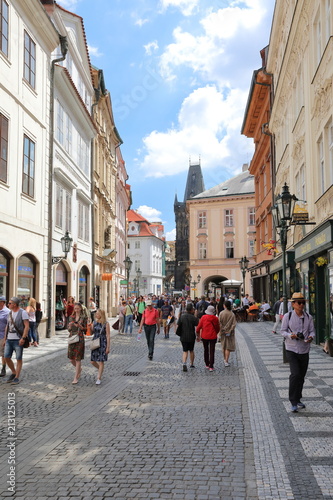 Narrow streets of old Prague are unique