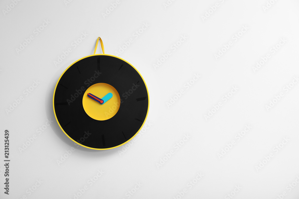 Stylish clock on white background. Time concept Stylish clock on white background. Time concept