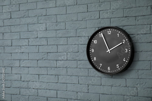 Wallpaper Mural Modern clock on brick wall. Time concept Torontodigital.ca