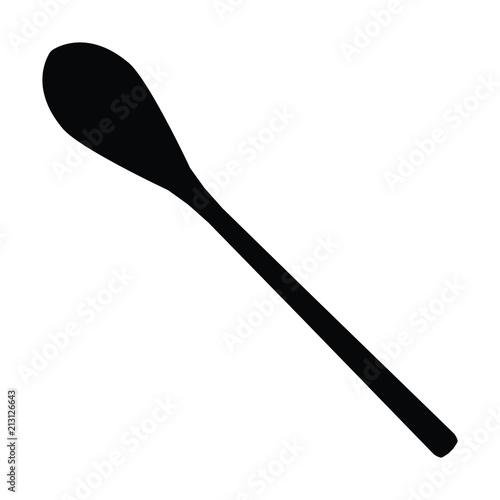 A black and white silhouette of a spoon