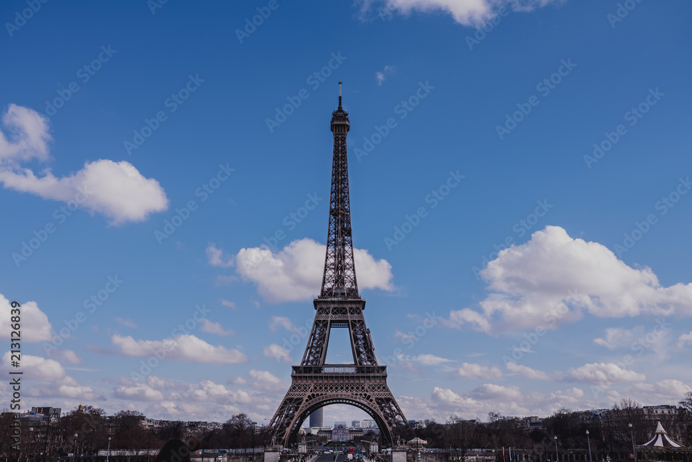 Eifell Tower and blue sky, Paris