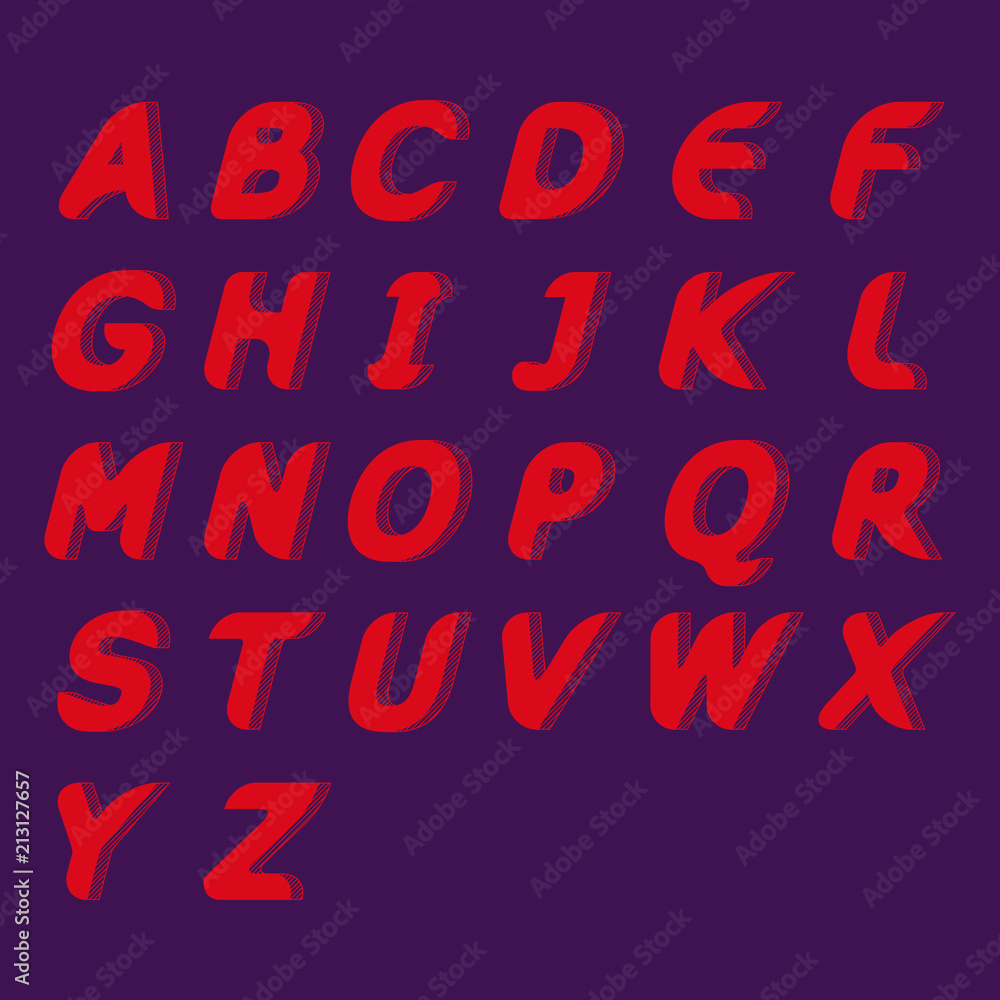 Modern linear typographic alphabet