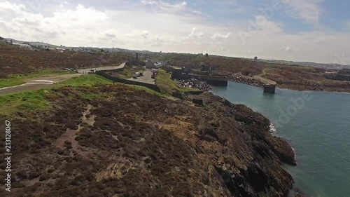 Aerial view of the beautiful coast at Amlwch, Wales - United Kingdom photo