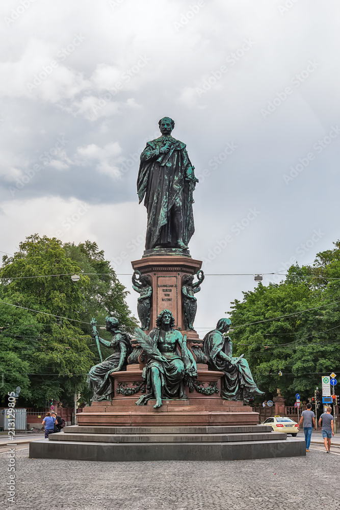 Fototapeta premium Munich, Germany - June 09, 2018: Maxmonument (1875), statue of Maximillian II, Munich, Germany.