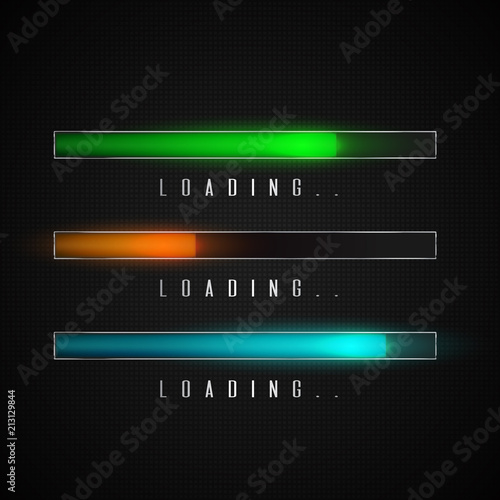 Vector progress loading bar. Illustration for ui design, for mobile apps
