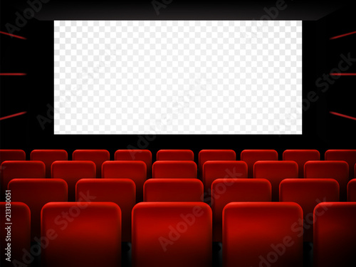 Movie cinema premiere poster design with white screen. Vector.