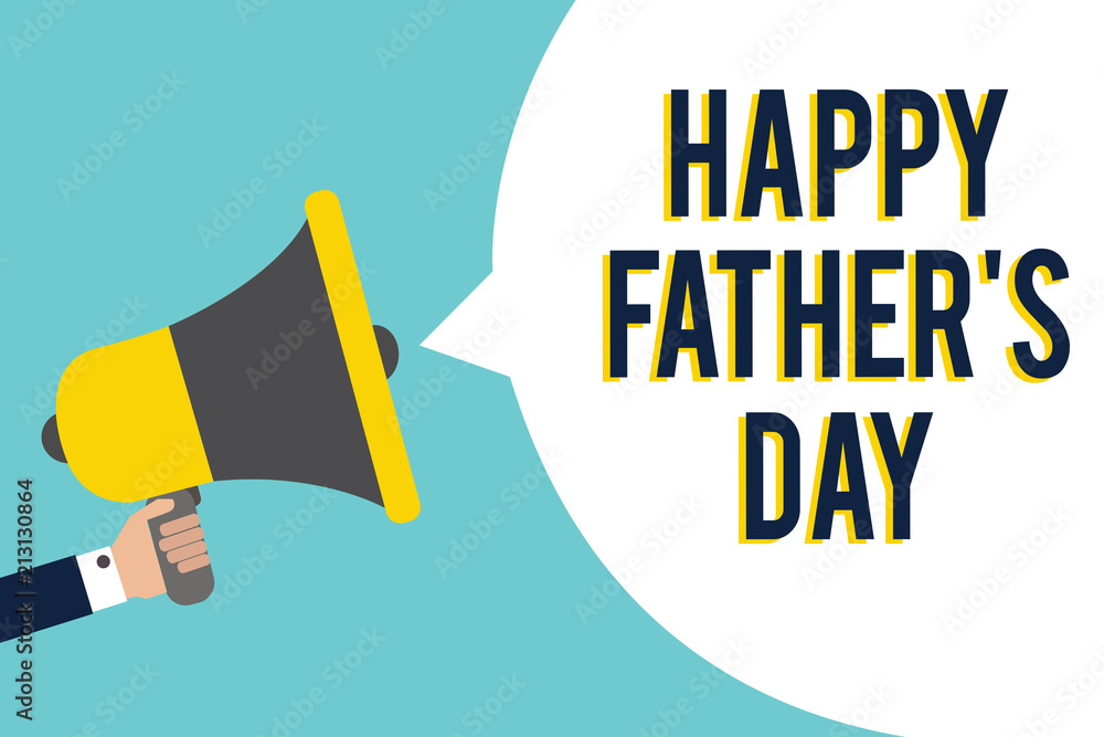 Word writing text Happy Father s is Day. Business concept for time of year to celebrate fathers all over the world Signal indication speaker announcement alarming script symbol warning. Word writing text Happy Father s is Day. Business concept for time of year to celebrate fathers all over the world Signal indication speaker announcement alarming script symbol warning.