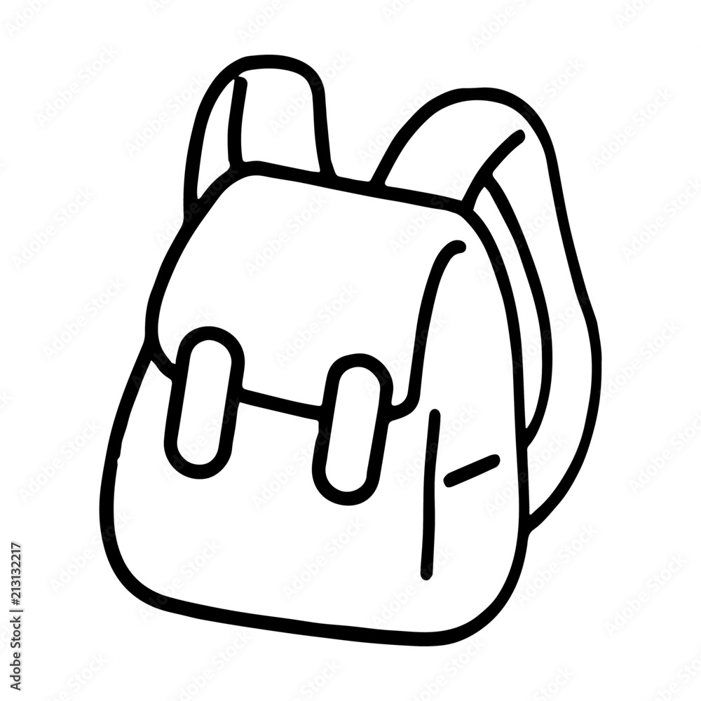 School Bag cartoon illustration isolated on white background for children  color book Stock Vector | Adobe Stock