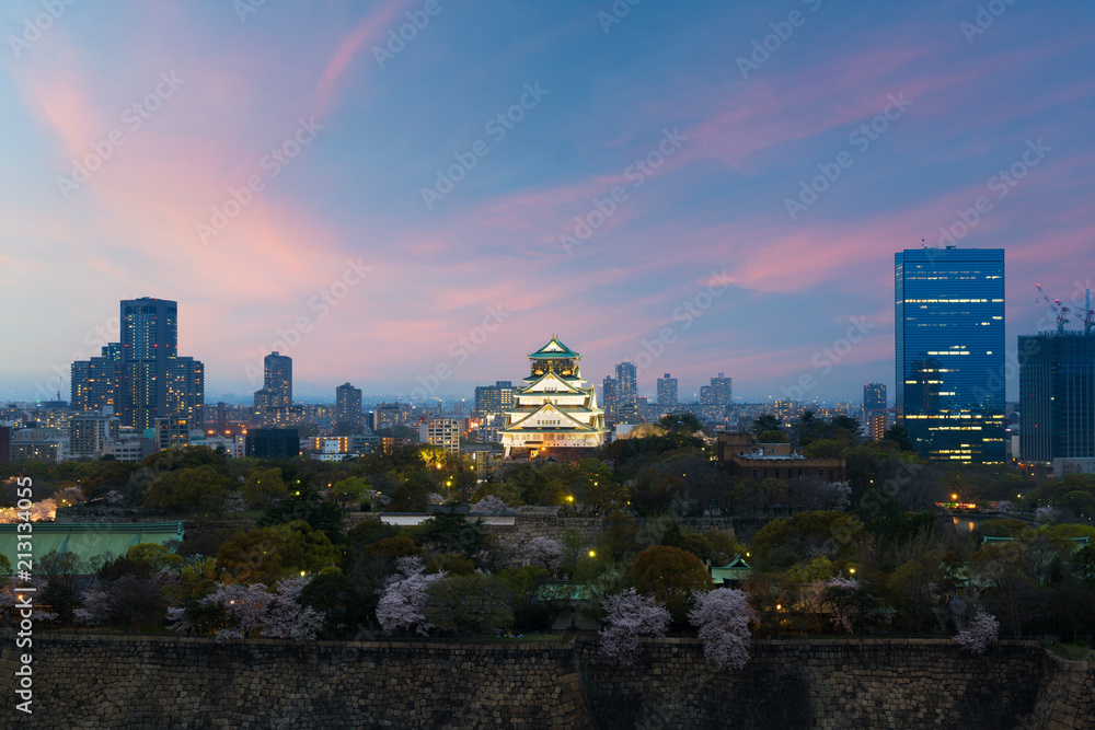 Fotografie Japan cityscape at dusk