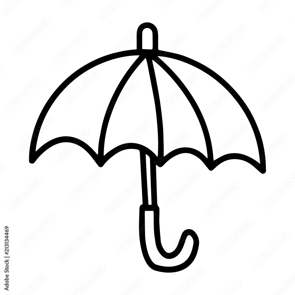Cute umbrella cartoon illustration isolated on white background for  children color book Stock Vector | Adobe Stock