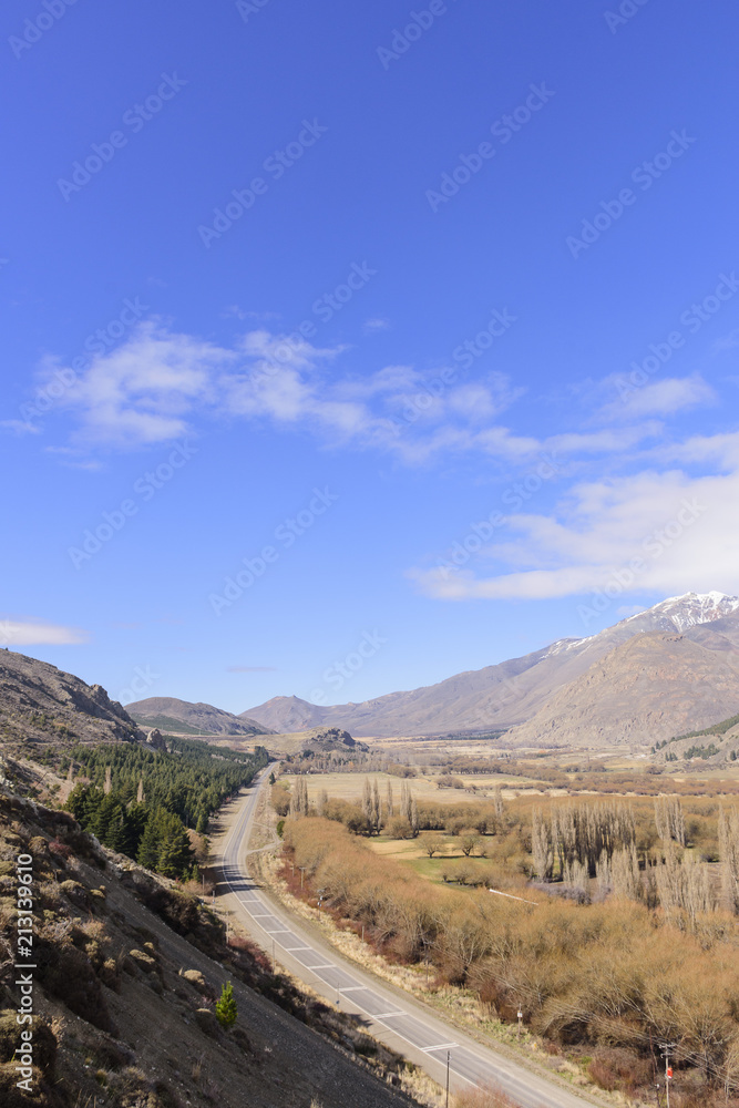 Aireal View of Road In Esquel, Patagonia