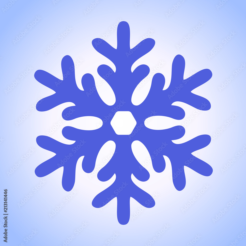 New Year blue snowflake, winter icon. Vector illustration. New Year blue snowflake, winter icon. Vector illustration.