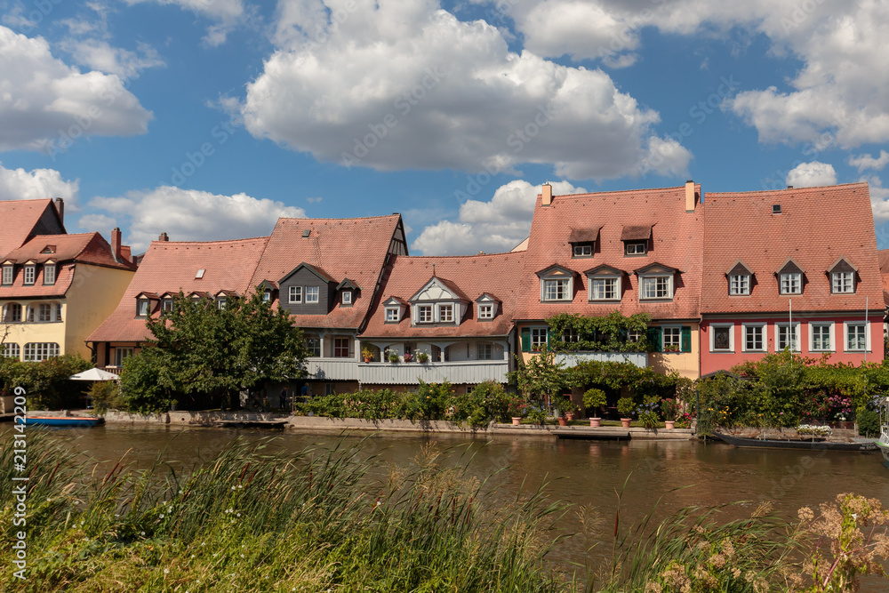 romantische bayerische Stadt Bamberg in Oberfranken mit romantischen Häusern