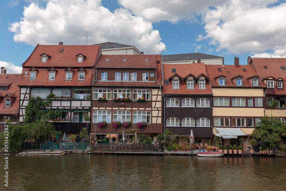 romantische bayerische Stadt Bamberg in Oberfranken mit romantischen Häusern