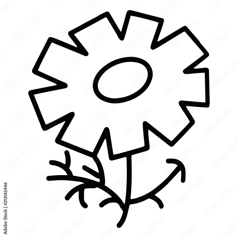 Flower cartoon illustration isolated on white background for children color book Flower cartoon illustration isolated on white background for children color book
