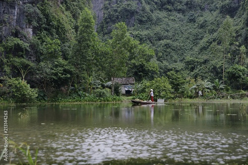 Traditional fishing boat in Vietnam