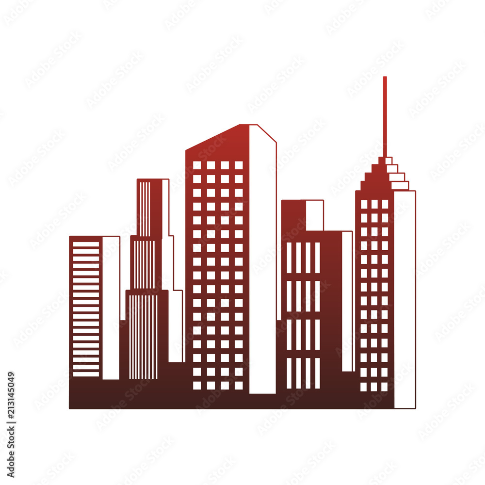 City buildings isolated vector illustration graphic design