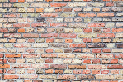 Colored Weathered Brick Wall
